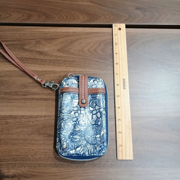 Sakroots Blue and Brown Clutch Wristlet - Picture 2 of 6